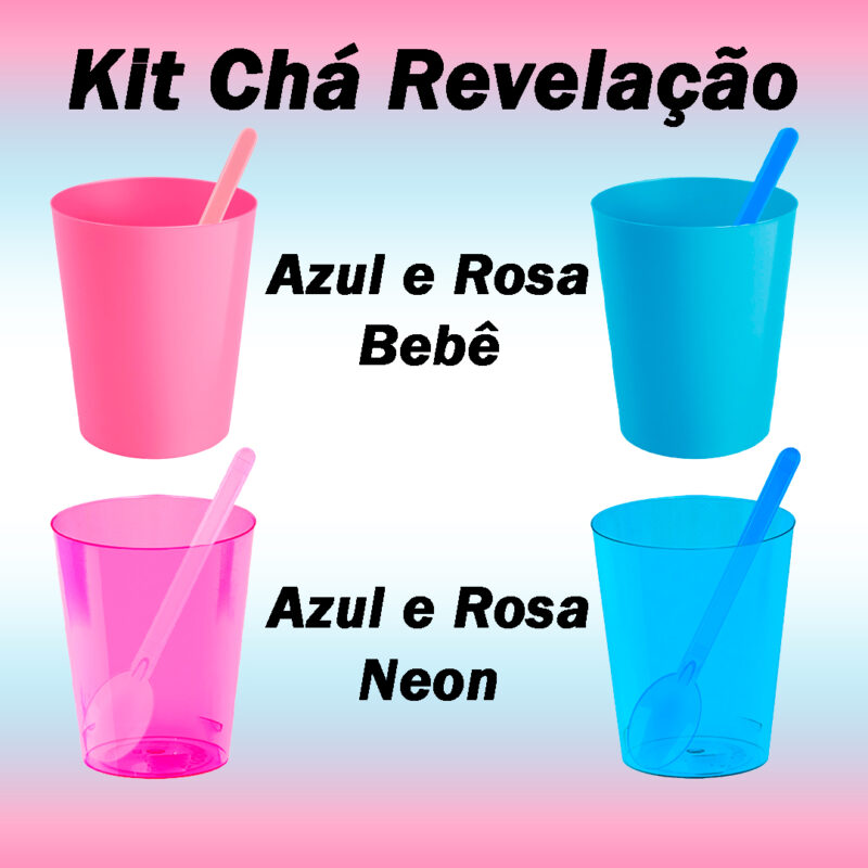 Kit 100 Copinho E Colher Brigadeiro 25ml Azul e Rosa - Image 2