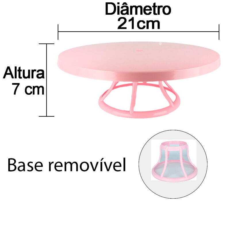 Boleira Slim Decoração Mesa Suporte Fina 17cm 21cm Colorida - Imagem 2