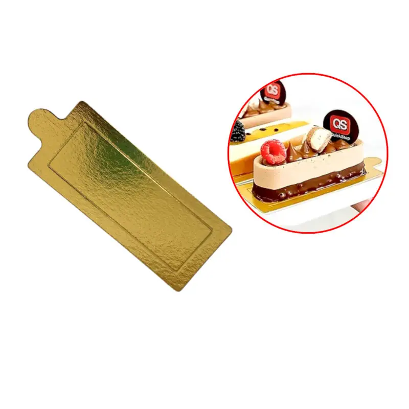 Base para Doce Retangular 6x14CM 60x140mm Ouro Com 20 uni