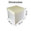 Caixa Cubo Quadrada Com Tampa Para Bolos Altos 20x20x20cm Branca - Imagem 4