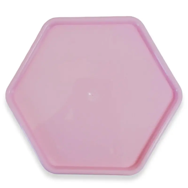 Bandeja Sextavada de 20cm Rosa Claro