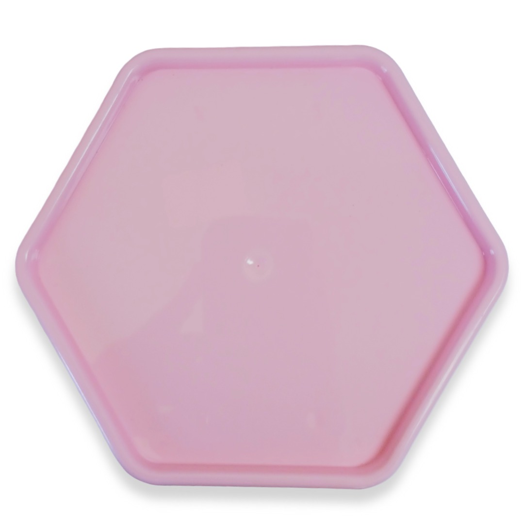Bandeja Sextavada de 20cm Rosa Claro