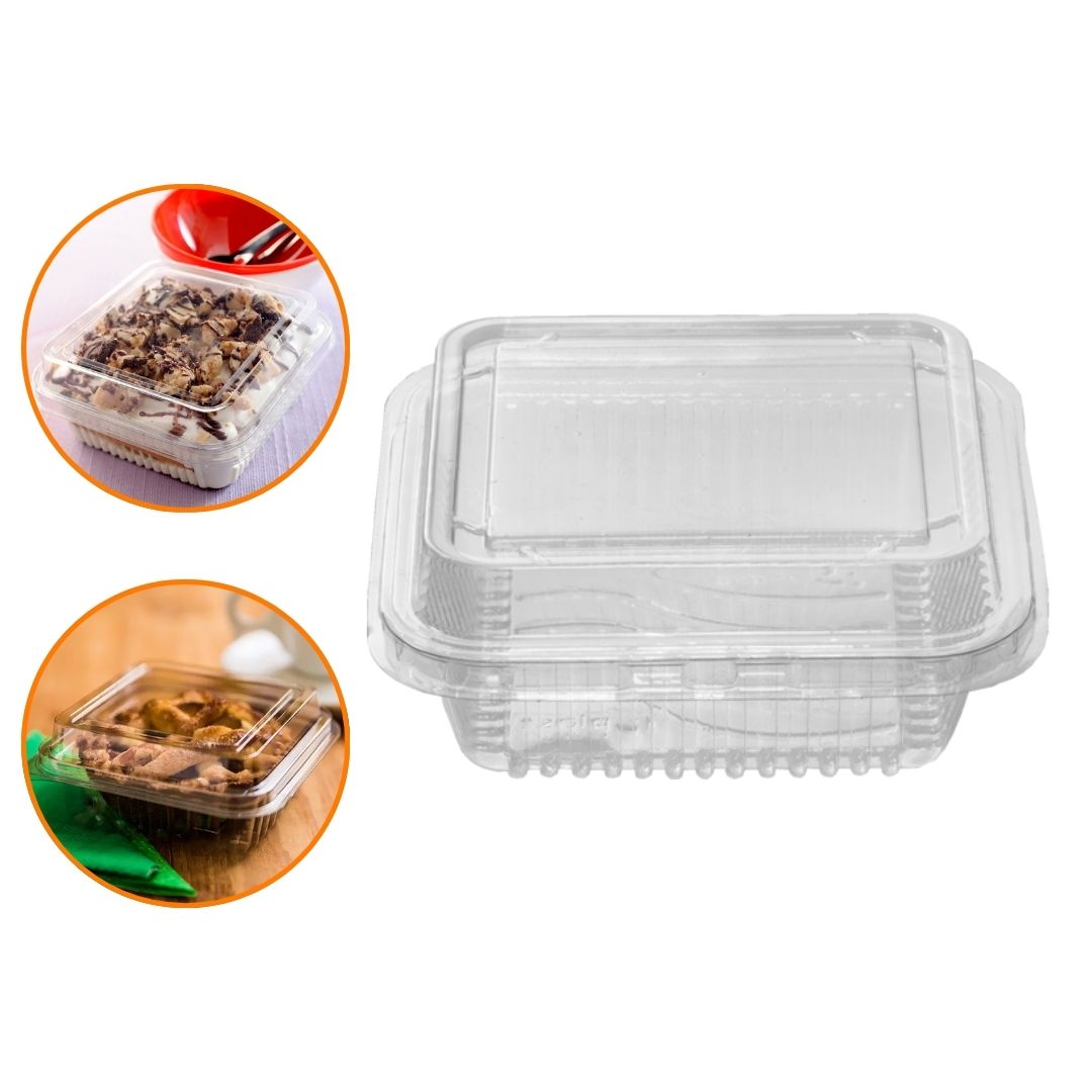 Pote Embalagem 150ml Pet Tampa Articulada Doce Quadrado P650 P-650 Caixa 300 unidades