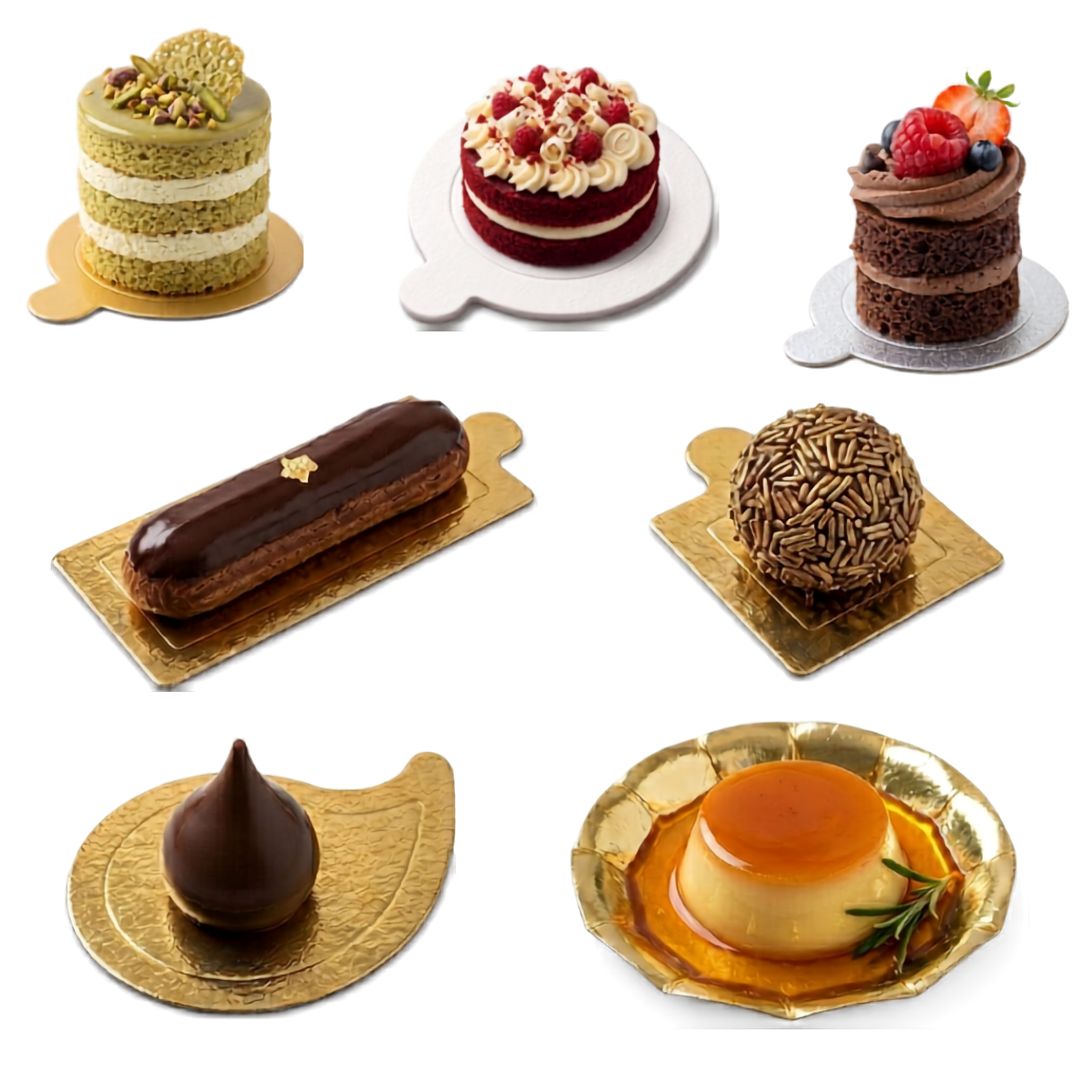 Base para Doce Redonda Gota Quadrada Retangular Pudim Prata Branca Ouro Dourada Com 20 uni Decoração Festa Mesa - Imagem 5