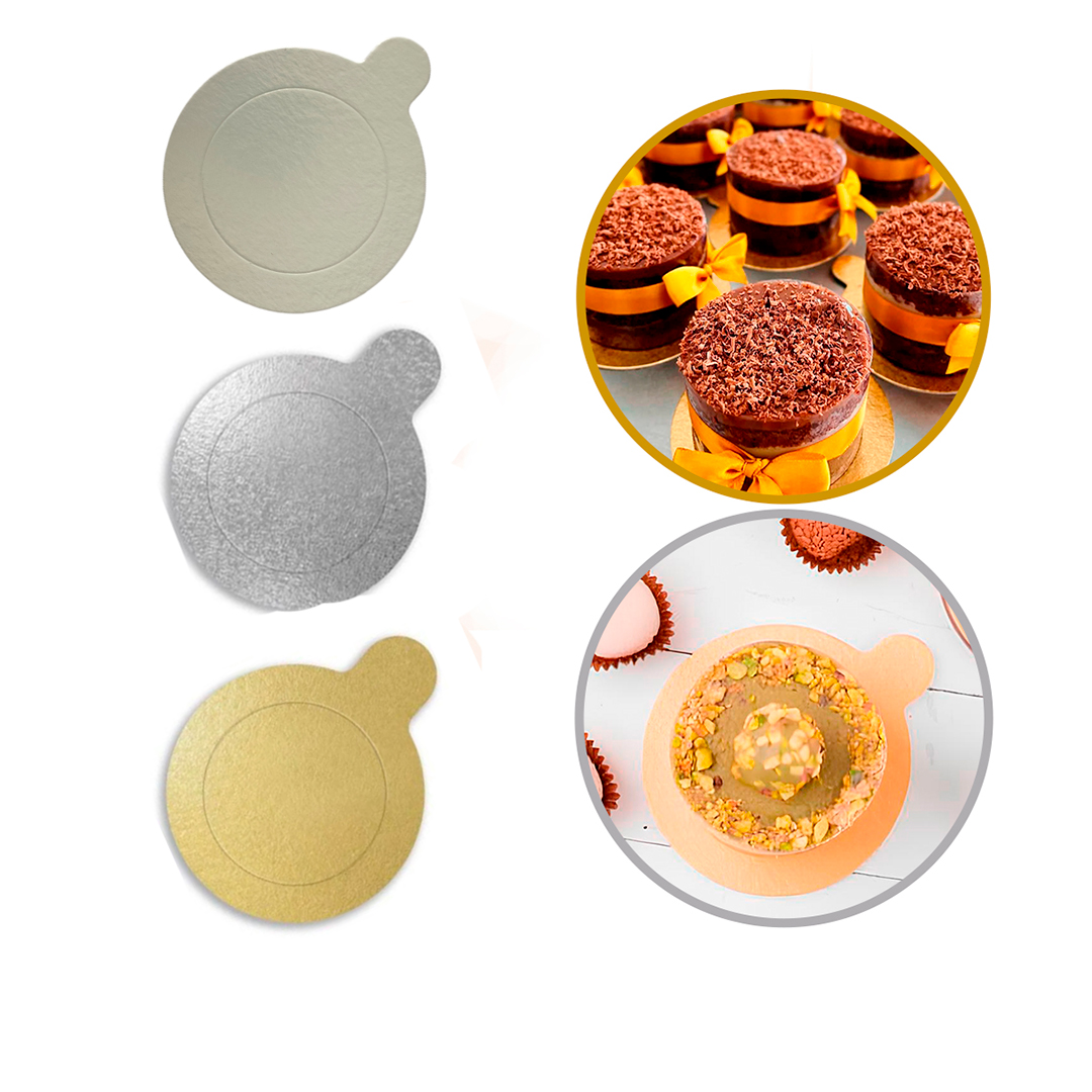 Base para Doce Redonda Gota Quadrada Retangular Pudim Prata Branca Ouro Dourada Com 20 uni Decoração Festa Mesa - Imagem 8