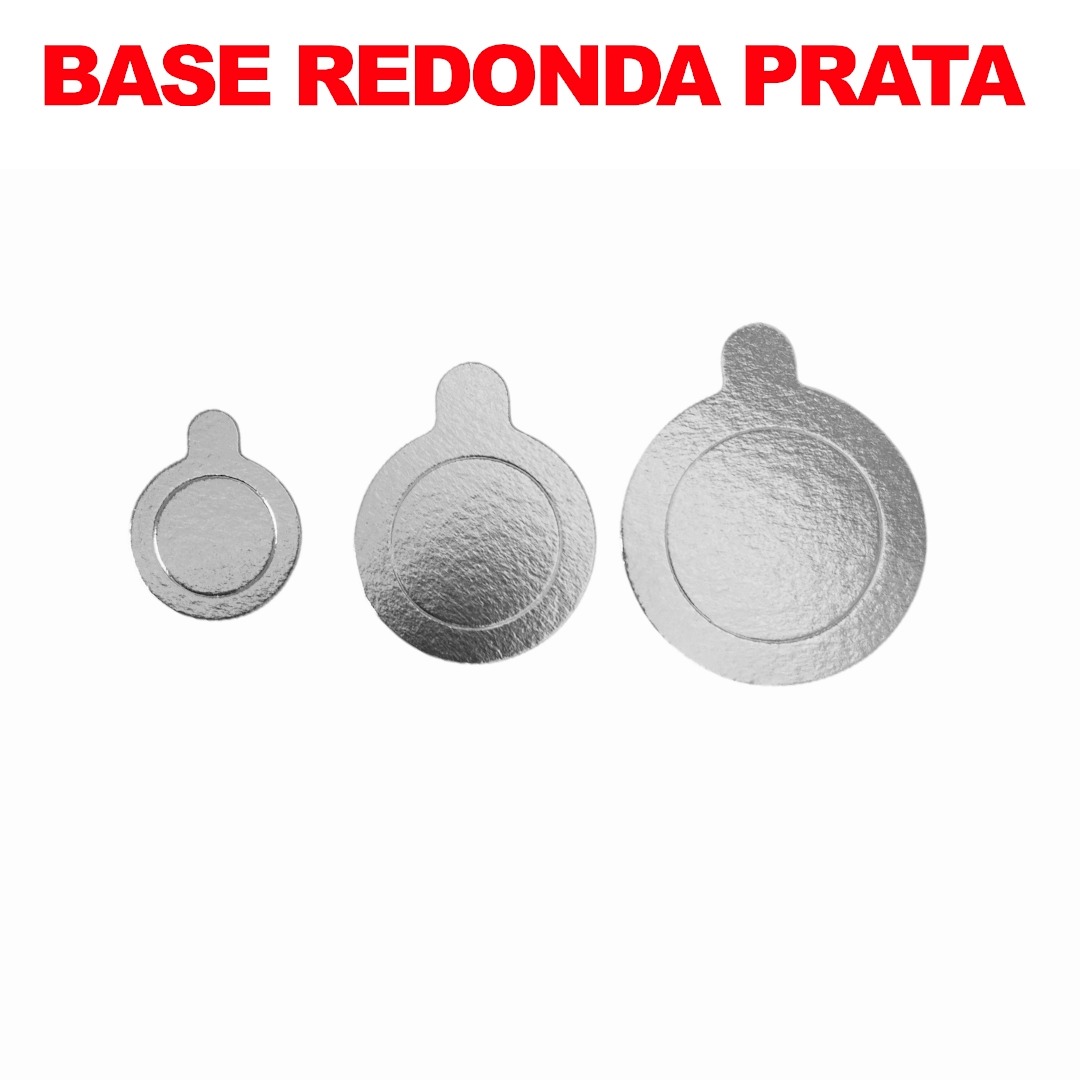 20/40/60/80/100 unidades Base Disco Laminada Para Doce Prata Luxo Redonda 5,5cm 8cm e 10cm Ultrafest - Imagem 3
