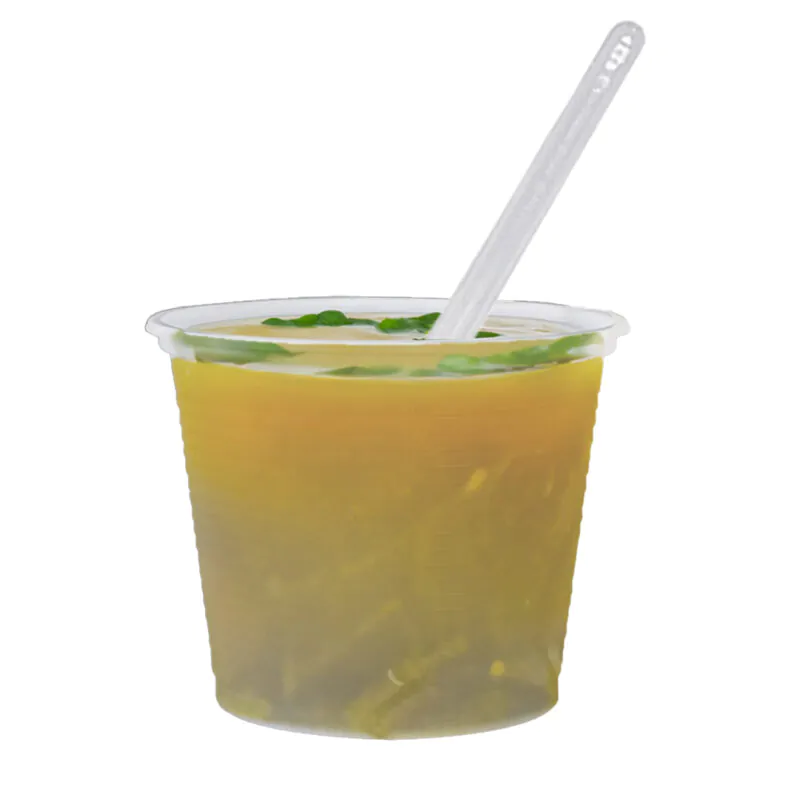 Kit 100 unidades Pote Copo de Caldo PS Transparente 250ml + Colher Refeição - Image 2