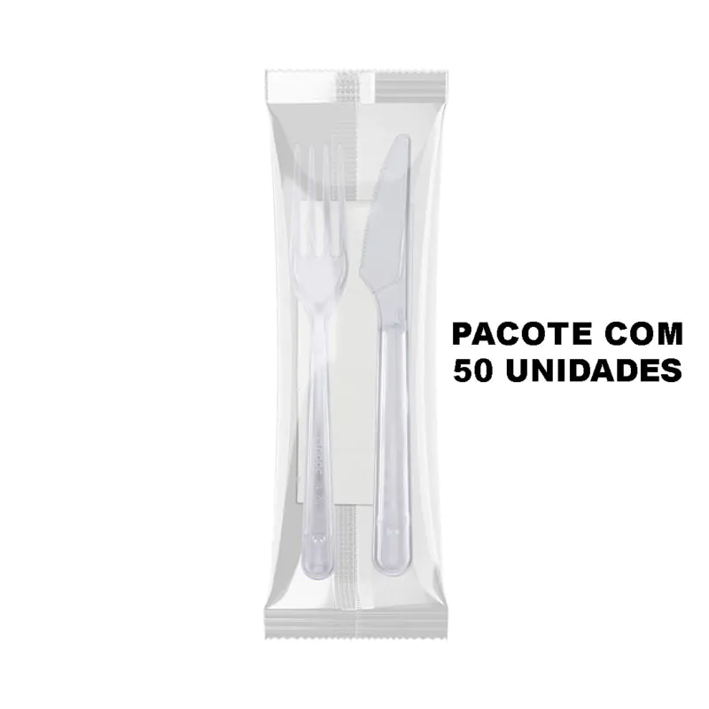 Kit Garfo E Faca Com Guardanapo Sachê Com 50uni - Cropac - Image 6